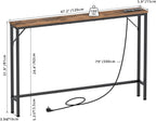 5.9" Skinny Console Table with Charging Station Narrow