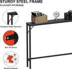 5.9" Skinny Console Table with Charging Station Narrow