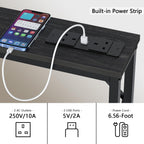 5.9" Skinny Console Table with Charging Station Narrow