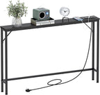 5.9" Skinny Console Table with Charging Station Narrow
