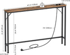5.9" Skinny Console Table with Charging Station Narrow