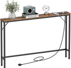 5.9" Skinny Console Table with Charging Station Narrow