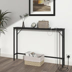 5.9" Skinny Console Table with Charging Station Narrow