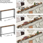 5.9" Skinny Console Table with Charging Station Narrow