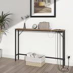 5.9" Skinny Console Table with Charging Station Narrow