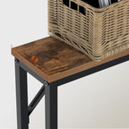 5.9" Skinny Console Table with Charging Station Narrow