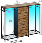 5 Drawer Dresser with Clothes Rack Chest