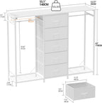 5 Drawer Dresser with Clothes Rack Chest