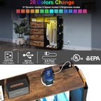 5 Drawer Dresser with Clothes Rail LED Lights