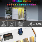 5 Drawer Dresser with Clothes Rail LED Lights