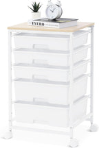 5-Drawer Storage Trolley Rolling Cart