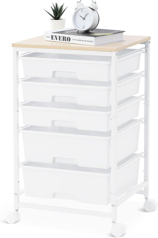 5-Drawer Storage Trolley Rolling Cart