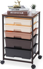 5-Drawer Storage Trolley Rolling Cart