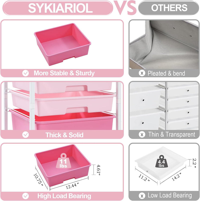 5-Drawer Storage Trolley Rolling Cart
