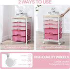 5-Drawer Storage Trolley Rolling Cart