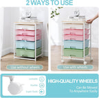 5-Drawer Storage Trolley Rolling Cart