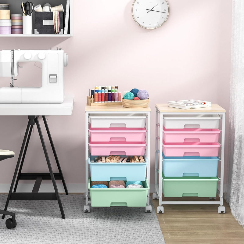 5-Drawer Storage Trolley Rolling Cart