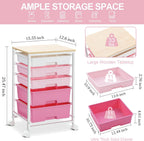 5-Drawer Storage Trolley Rolling Cart