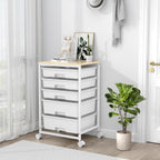 5-Drawer Storage Trolley Rolling Cart