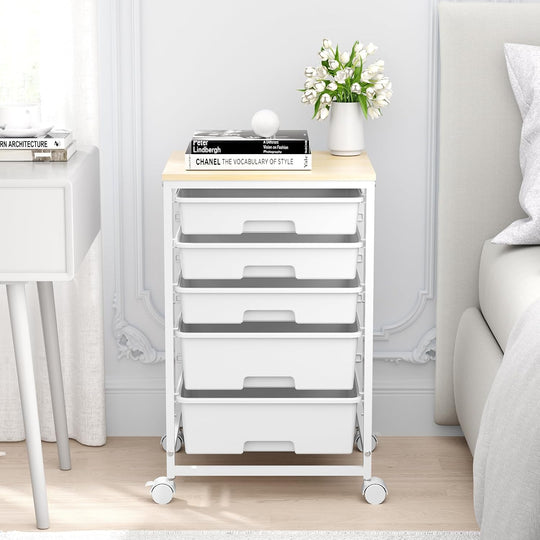 5-Drawer Storage Trolley Rolling Cart