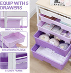 5-Drawer Storage Trolley Rolling Cart