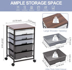 5-Drawer Storage Trolley Rolling Cart