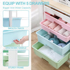5-Drawer Storage Trolley Rolling Cart