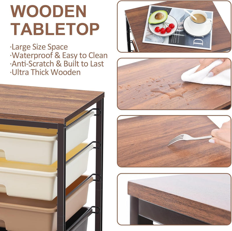 5-Drawer Storage Trolley Rolling Cart