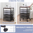 5-Drawer Storage Trolley Rolling Cart