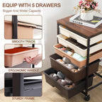 5-Drawer Storage Trolley Rolling Cart