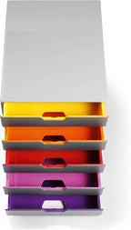 5 Drawer Unit A4 Colour Coded Draws Desktop