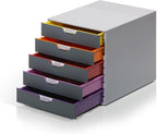 5 Drawer Unit A4 Colour Coded Draws Desktop