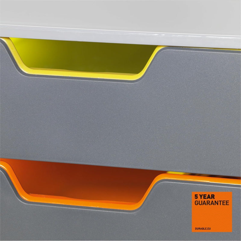 5 Drawer Unit A4 Colour Coded Draws Desktop