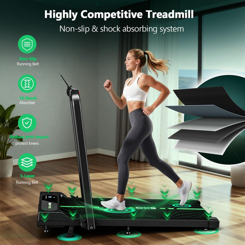 5-In-1 Foldable Treadmills for Home with 9