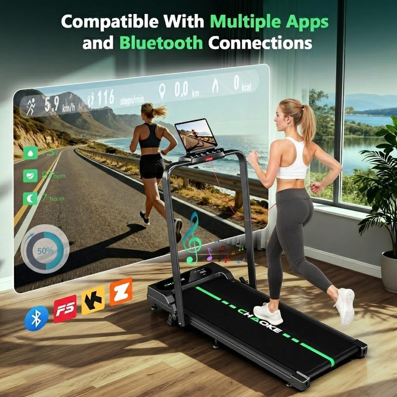 5-In-1 Foldable Treadmills for Home with 9