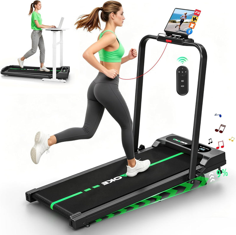 5-In-1 Foldable Treadmills for Home with 9