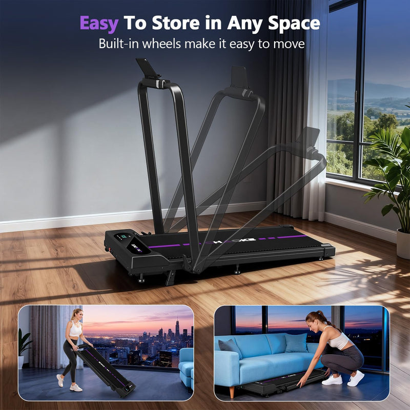 5-In-1 Foldable Treadmills for Home with 9