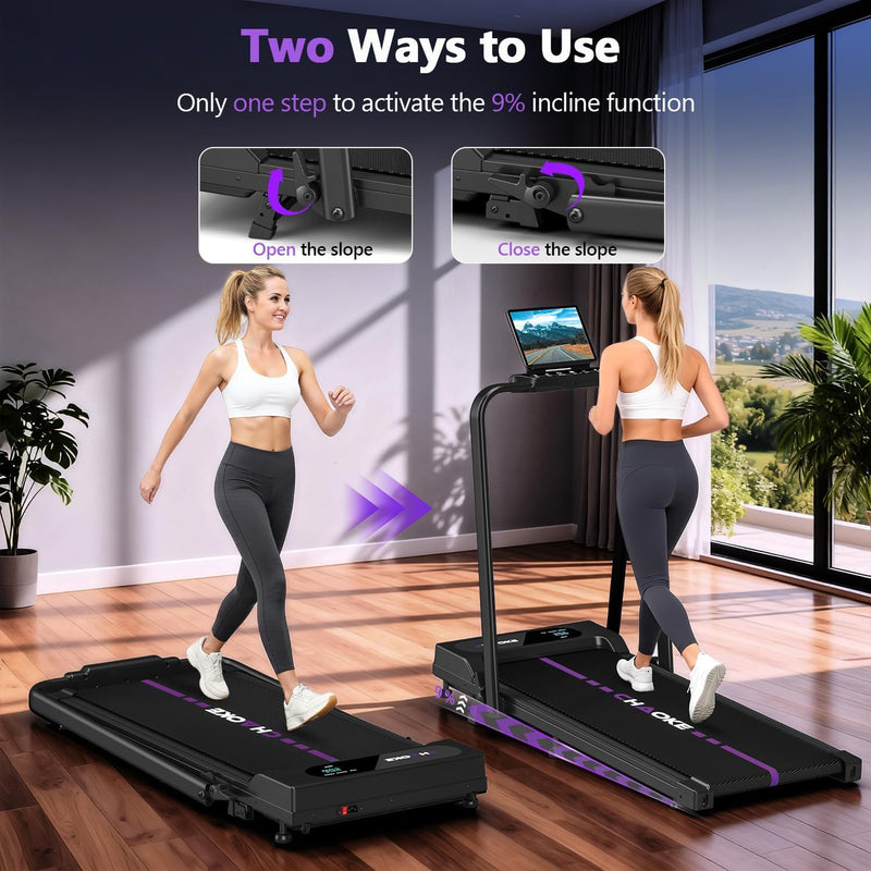 5-In-1 Foldable Treadmills for Home with 9