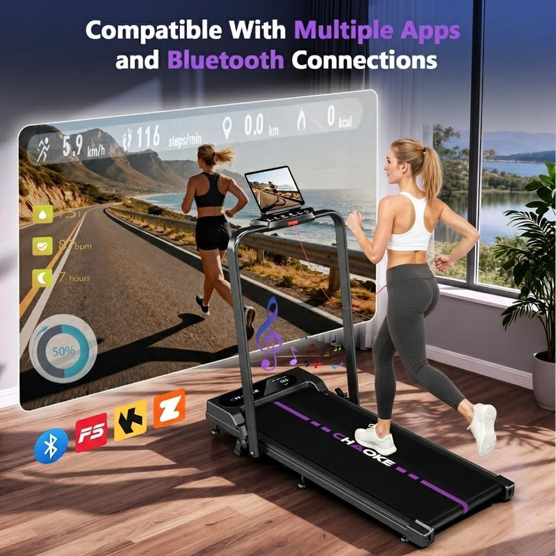 5-In-1 Foldable Treadmills for Home with 9