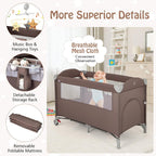 5 in 1 Folding Travel Cot Portable Baby