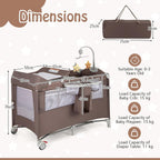 5 in 1 Folding Travel Cot Portable Baby