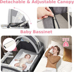 5 in 1 Folding Travel Cot Portable Baby