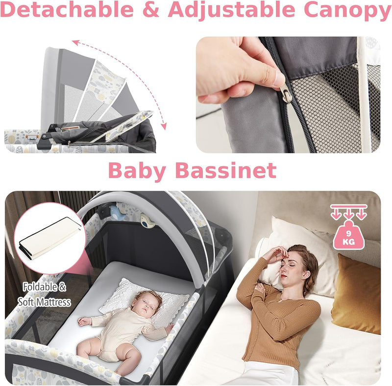 5 in 1 Folding Travel Cot Portable Baby
