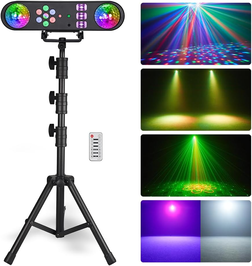 5-In-1 LED Dj Stand Light System with Kaleidoscope