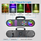 5-In-1 LED Dj Stand Light System with Kaleidoscope