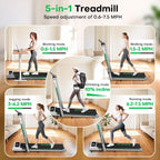 5 in 1 Walking Pad 7.5MPH Foldable Treadmill