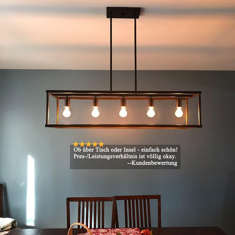 5-Light Brushed Nickel Chandelier with Shade 26" Rustic