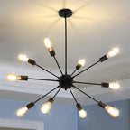 5-Light Brushed Nickel Chandelier with Shade 26" Rustic