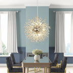 5-Light Brushed Nickel Chandelier with Shade 26" Rustic