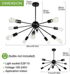 5-Light Brushed Nickel Chandelier with Shade 26" Rustic
